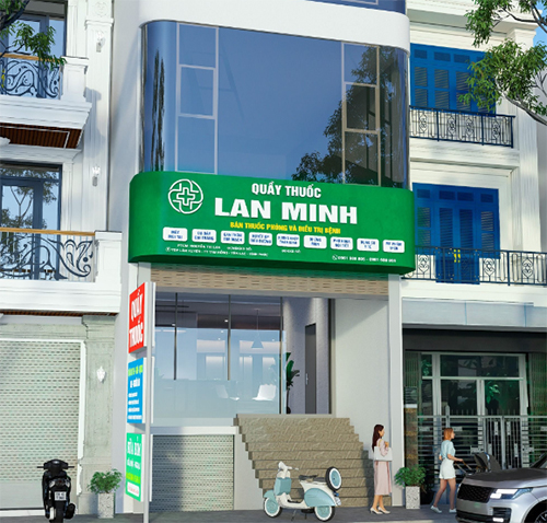 Bảng hiệu nhà Thuốc Tây Lan Minh